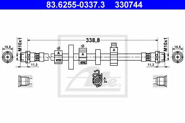 Тормозной шланг T 85 133 BREMBO