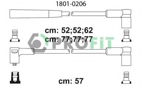 Комплект проводов зажигания 1801-0206 PROFIT