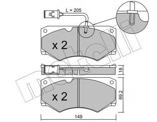 Комплект тормозных колодок, дисковый тормоз 22-0014-3 METELLI