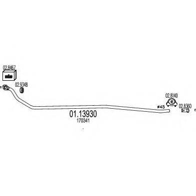 Труба выхлопного газа 01.13930 MTS