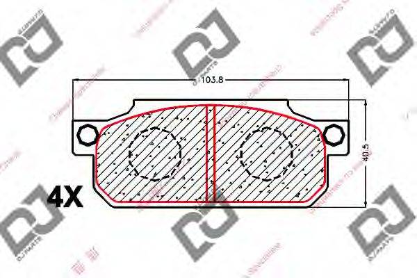 Комплект тормозных колодок BP1733 DJ PARTS