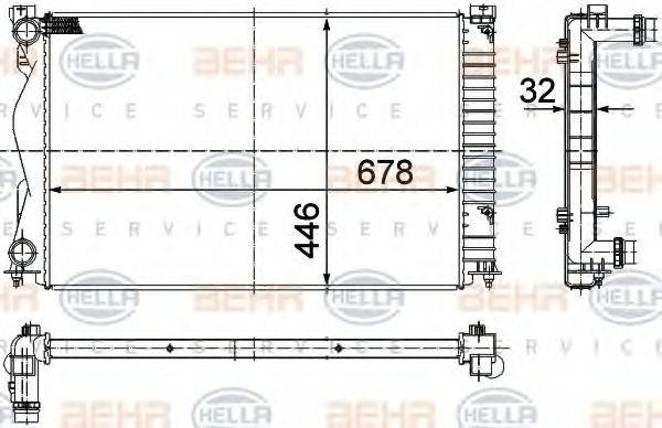 Радиатор, охлаждение двигателя 8MK 376 749-431 HELLA