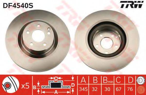 Тормозной диск DF4540S TRW