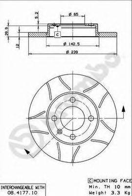 Тормозной диск 08.4177.75 BREMBO