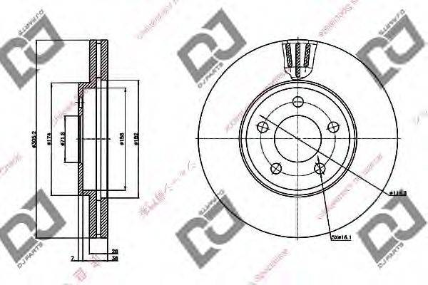 Тормозной диск BD1215 DJ PARTS