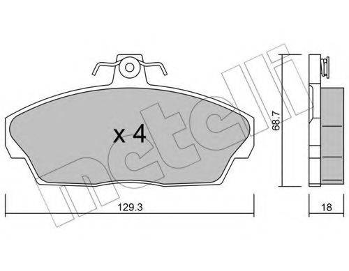 Комплект тормозных колодок, дисковый тормоз 22-0174-1 METELLI