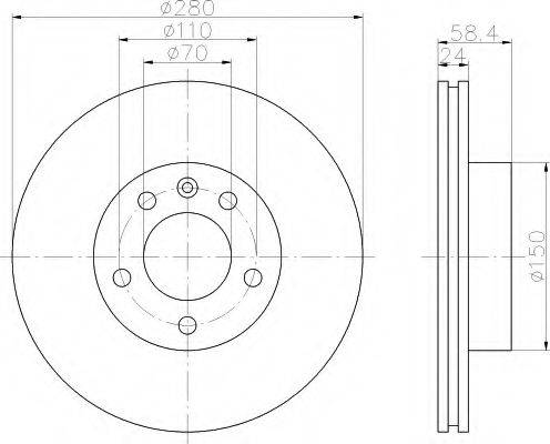 Тормозной диск 8DD 355 101-511 HELLA