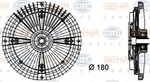 Сцепление, вентилятор радиатора 8MV 376 732-461 HELLA