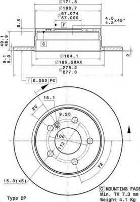 Тормозной диск 08.A737.10 BREMBO