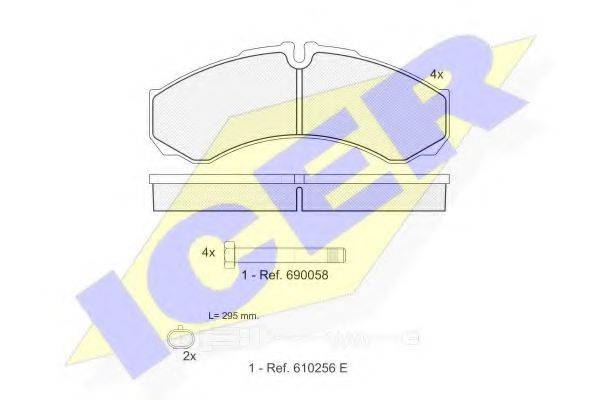 Комплект тормозных колодок, дисковый тормоз 141208-200 ICER