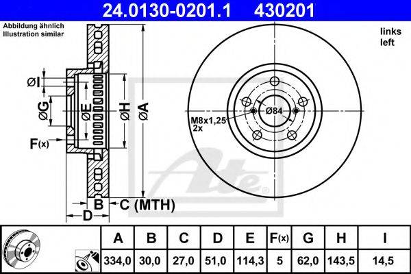 Тормозной диск 24.0130-0201.1 ATE