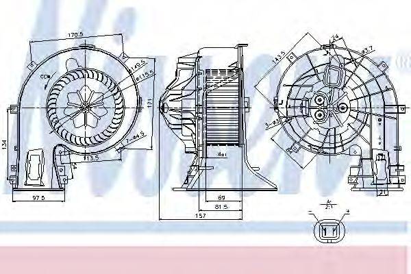 Вентилятор салона 87049 NISSENS