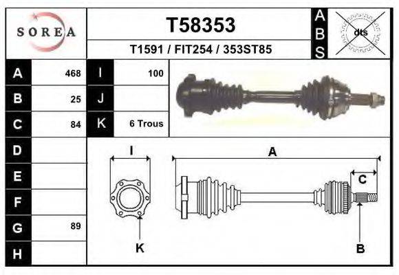 Приводной вал T58353 EAI