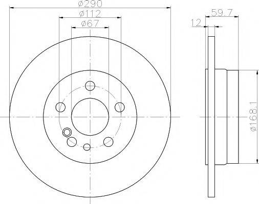 Тормозной диск 8DD 355 102-721 HELLA PAGID