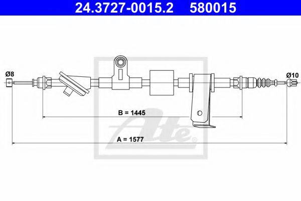Трос, стояночная тормозная система 24.3727-0015.2 ATE