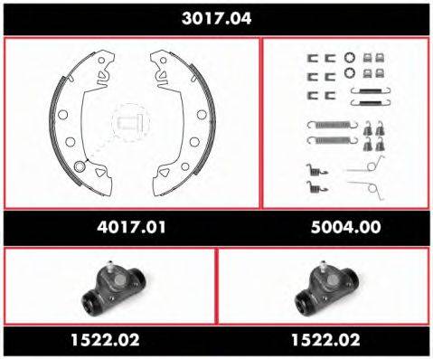 Комплект тормозов, барабанный тормозной механизм 3017.04 ROADHOUSE