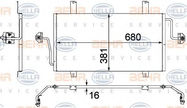 Конденсатор, кондиционер 8FC 351 306-531 HELLA