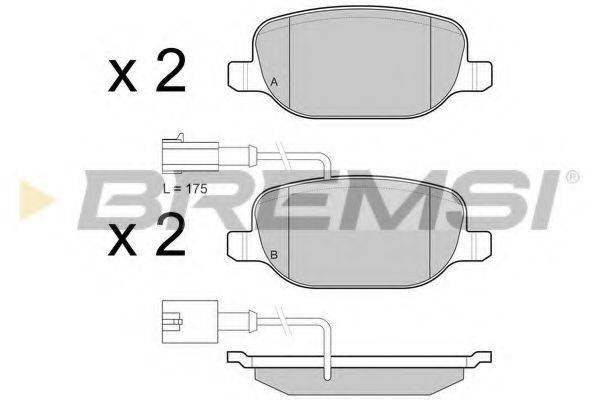 Комплект тормозных колодок, дисковый тормоз BP3437 BREMSI
