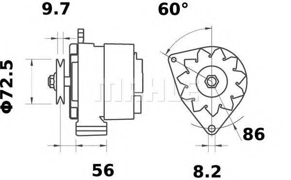 Генератор MG 628 MAHLE ORIGINAL