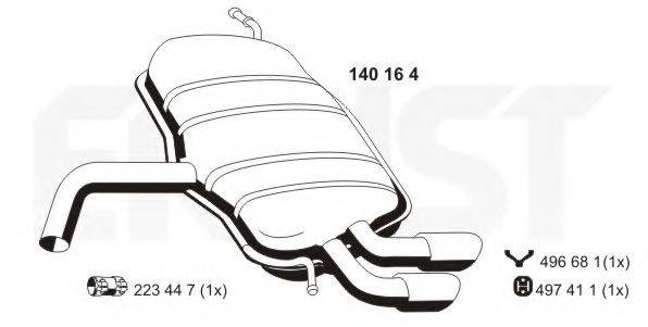 Глушитель выхлопных газов конечный 140164 ERNST