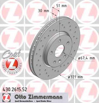 Тормозной диск 430.2615.52 ZIMMERMANN