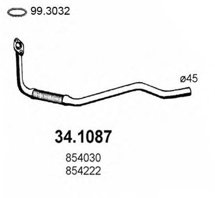 Труба выхлопного газа 34.1087 ASSO