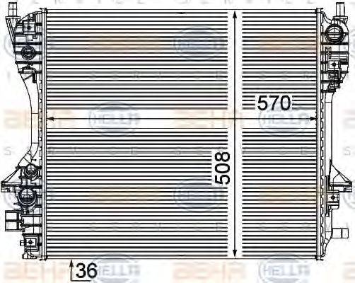 Радиатор, охлаждение двигателя 8MK 376 756-671 HELLA