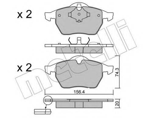 Комплект тормозных колодок, дисковый тормоз 22-0181-2 METELLI