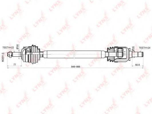 Приводной вал CD-4602 LYNXauto