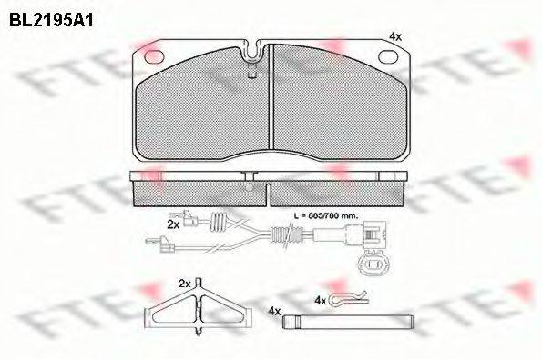 Комплект тормозных колодок, дисковый тормоз BL2195A1 FTE