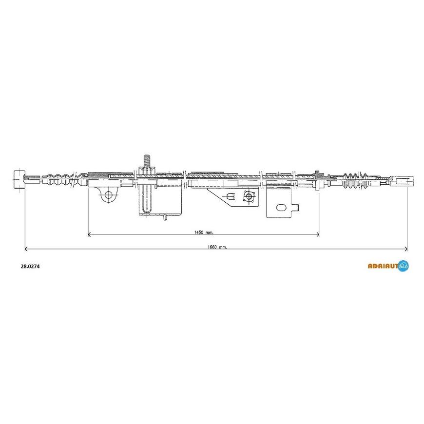 Трос тормоза стояночного 28.0274 ADRIAUTO