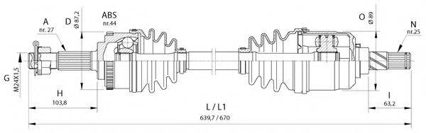 Приводной вал DRS6377.00 OPEN PARTS