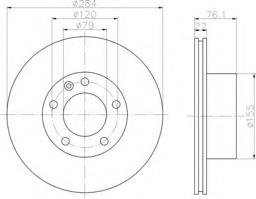 Тормозной диск 8DD 355 100-501 HELLA