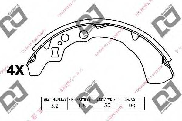 Комплект тормозных колодок BS1072 DJ PARTS