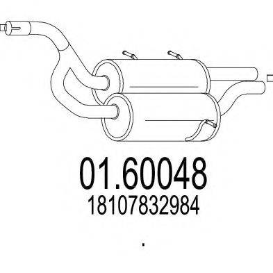 Глушитель выхлопных газов конечный 01.60048 MTS