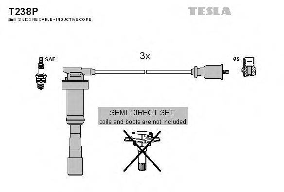 Комплект проводов зажигания T238P TESLA
