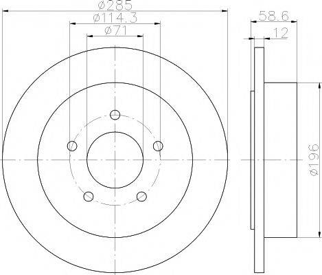 Тормозной диск 8DD 355 114-771 HELLA PAGID