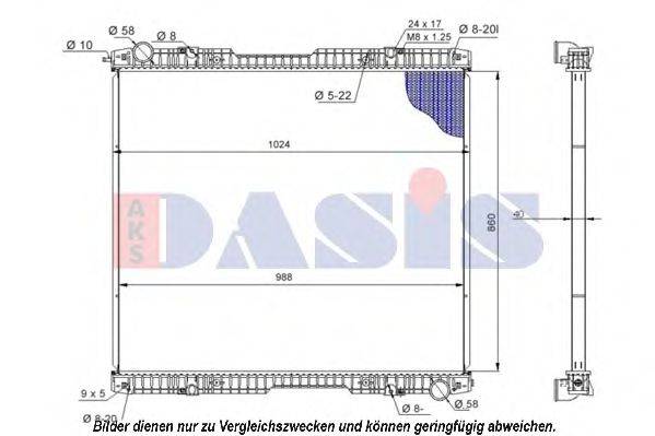 Радиатор, охлаждение двигателя 270007S AKS DASIS