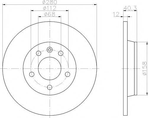 Тормозной диск 8DD 355 105-601 HELLA PAGID