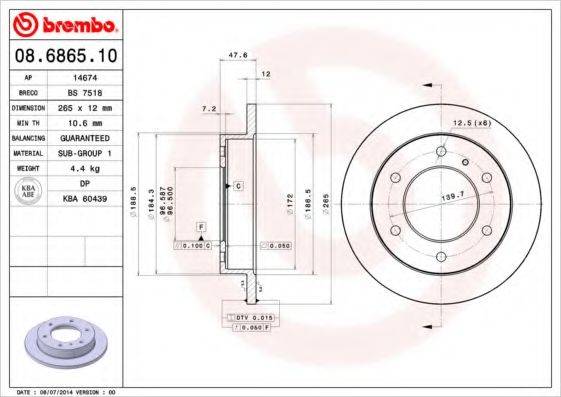 Тормозной диск BS 7518 BRECO