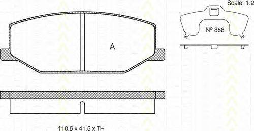 Комплект тормозных колодок, дисковый тормоз 8110 69859 TRISCAN