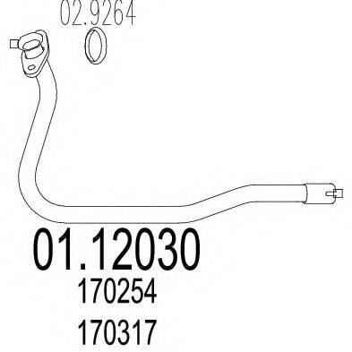 Труба выхлопного газа 01.12030 MTS