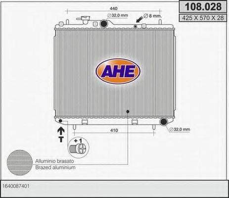 Радиатор, охлаждение двигателя 108.028 AHE