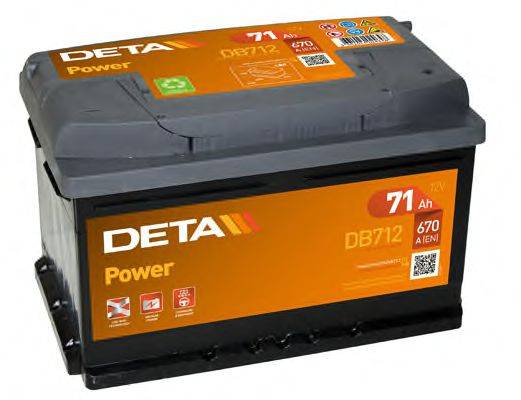 Стартерная аккумуляторная батарея DB712 DETA