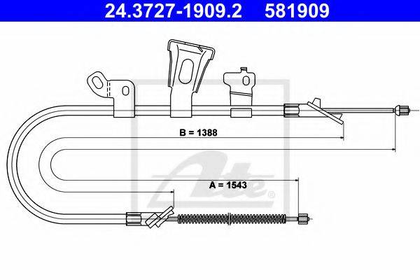 Трос, стояночная тормозная система BC3584 QUINTON HAZELL