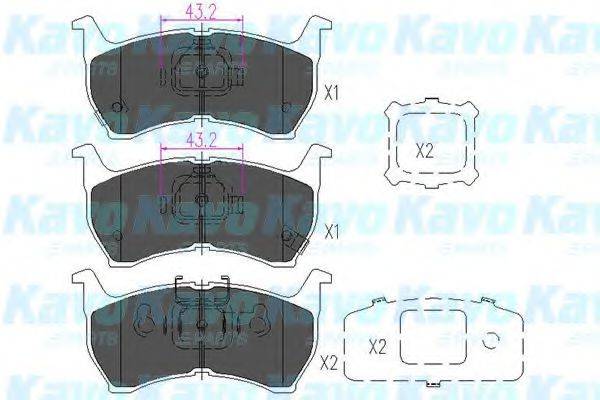 Комплект тормозных колодок, дисковый тормоз KBP-4519 KAVO PARTS