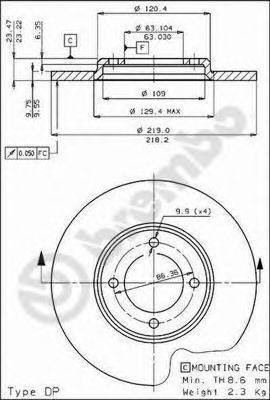 Тормозной диск 08.1643.10 BREMBO