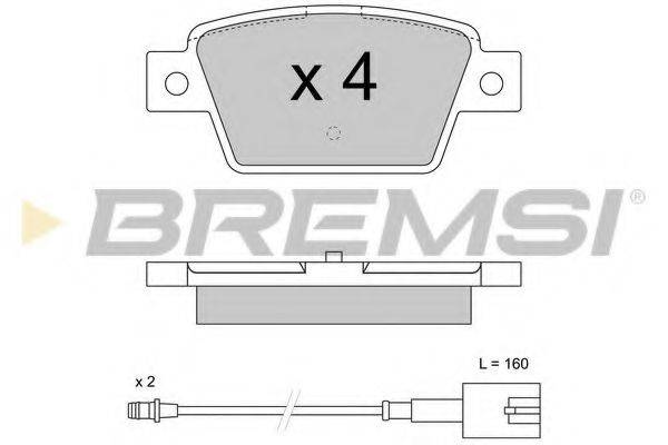 Комплект тормозных колодок, дисковый тормоз BP3511 BREMSI