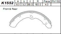 Комлект тормозных накладок K1552 ASIMCO