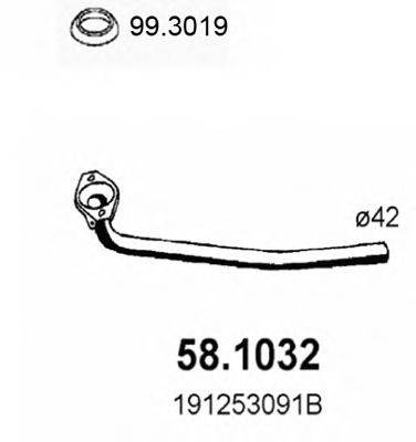 Труба выхлопного газа 58.1032 ASSO